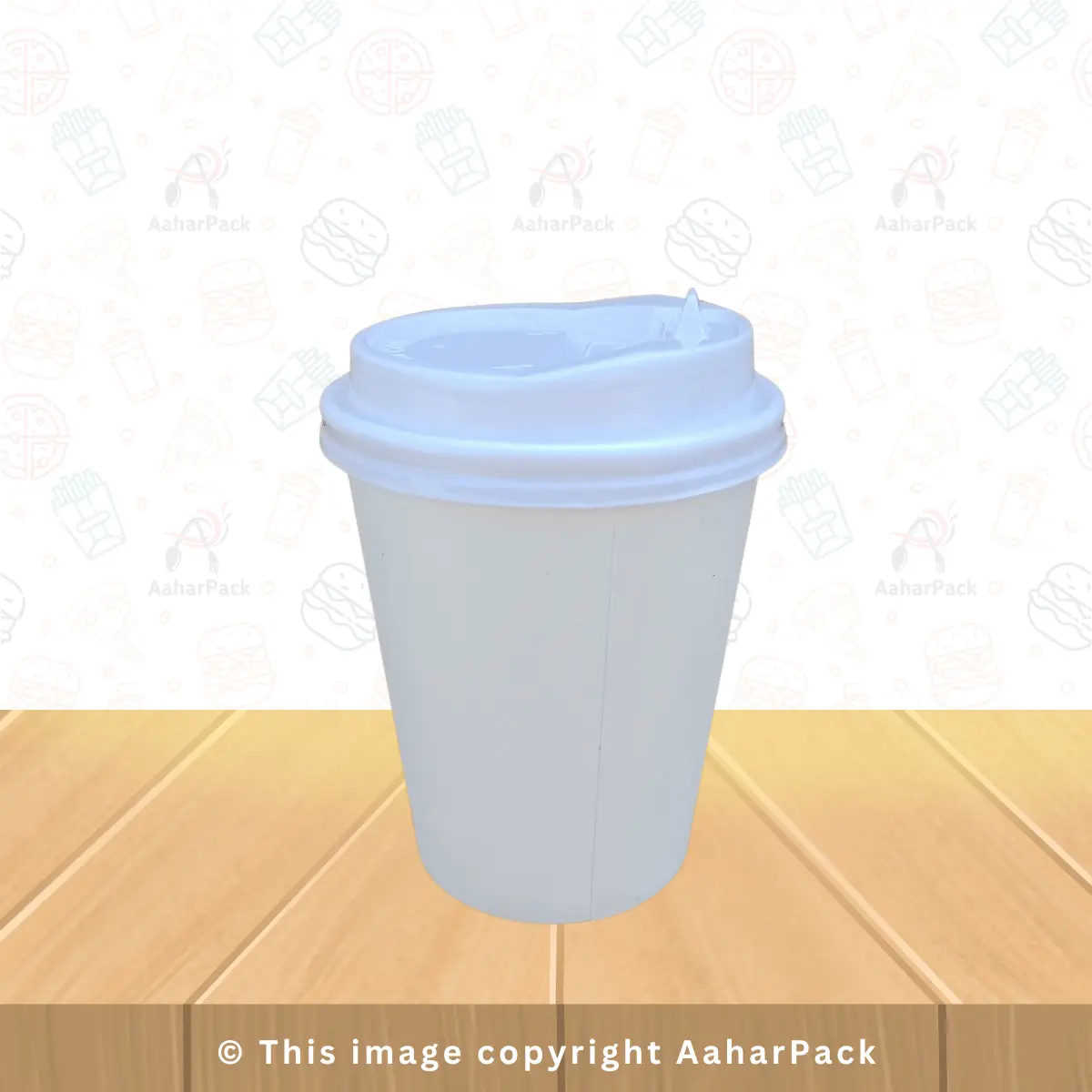250 ML (8OZ) Single Wall White Paper Cup With Locable White Sipper Lid  Pack Of 1000 Pcs